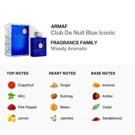 Armaf Club The Nuit Blue Iconic Eau de Parfum 105ml - Citric Wooden for Signature